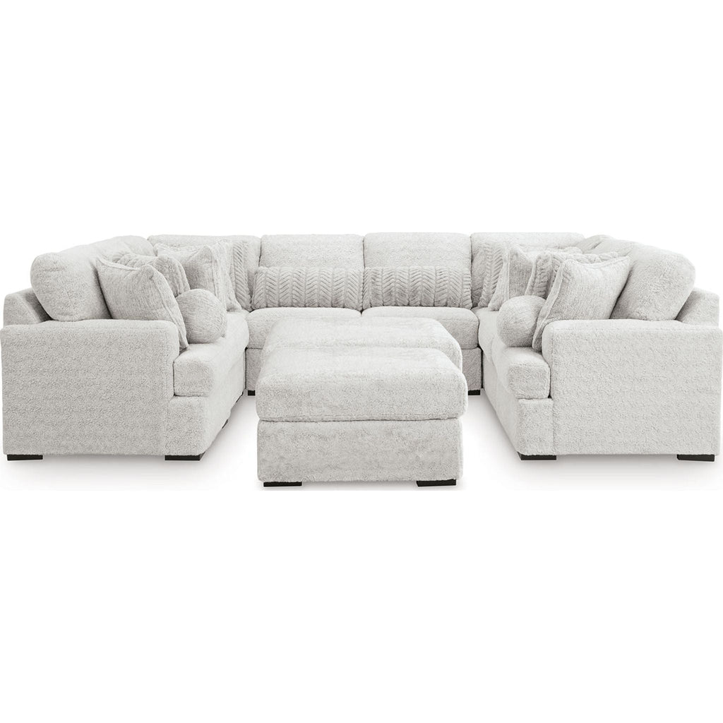 Cuddle Plush 8 Piece Modular Sectional with Ottomans - Arctic