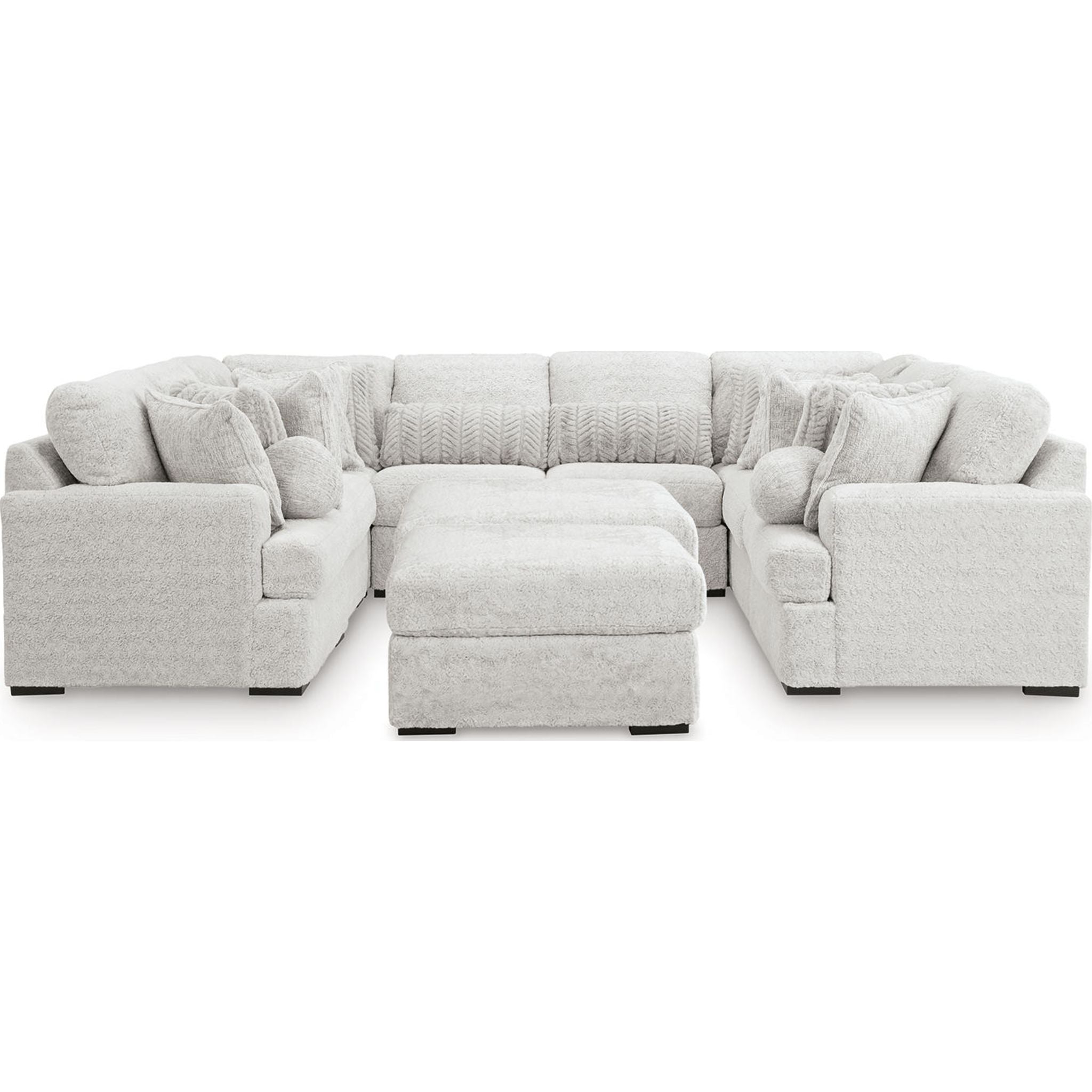 Cuddle Plush 8 Piece Modular Sectional with Ottomans - Arctic