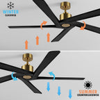 WINGBO 54 Inch DC Motor Indoor Ceiling Fan without Lights - N/A