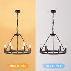 54-inch Round Wagon Wheel 24-light Chandelier