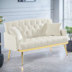 55.5 Velvet 2-Seater Sofa with 2 Pillows, Contemporary Design, and Easy Assembly
