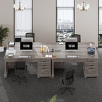 Farmhouse Executive Desk Home Office Desk File Drawer Monitor Stand Power Outlet