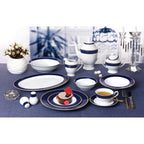 57-piece Bone China Dinnerware Set - Midnight - Gold