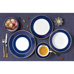 57-piece Bone China Dinnerware Set - Midnight - Gold