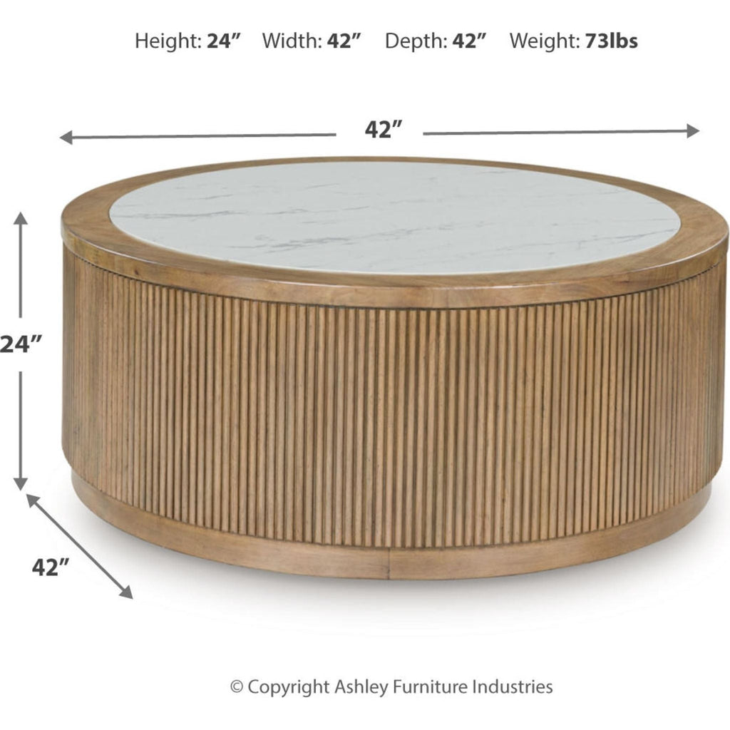 Camdill Coffee Table - Light Brown/White