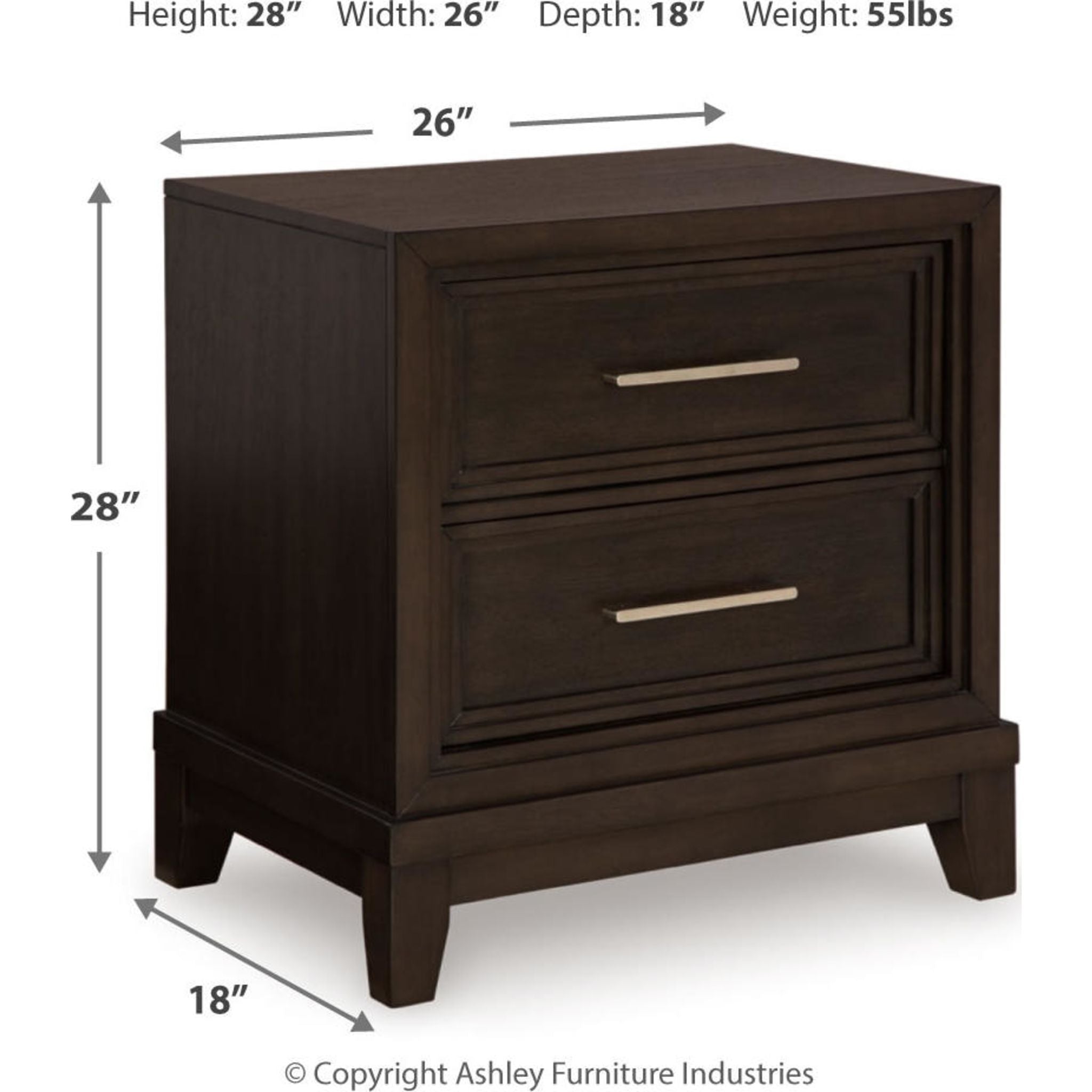 Neymorton Nightstand - Dark Grayish Brown