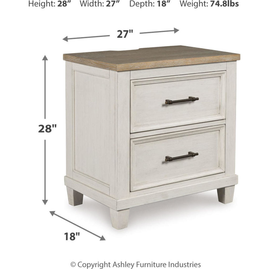 Shaybrock Nightstand - Antique White/Brown