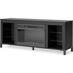 Cayberry TV Stand with Fireplace - Black