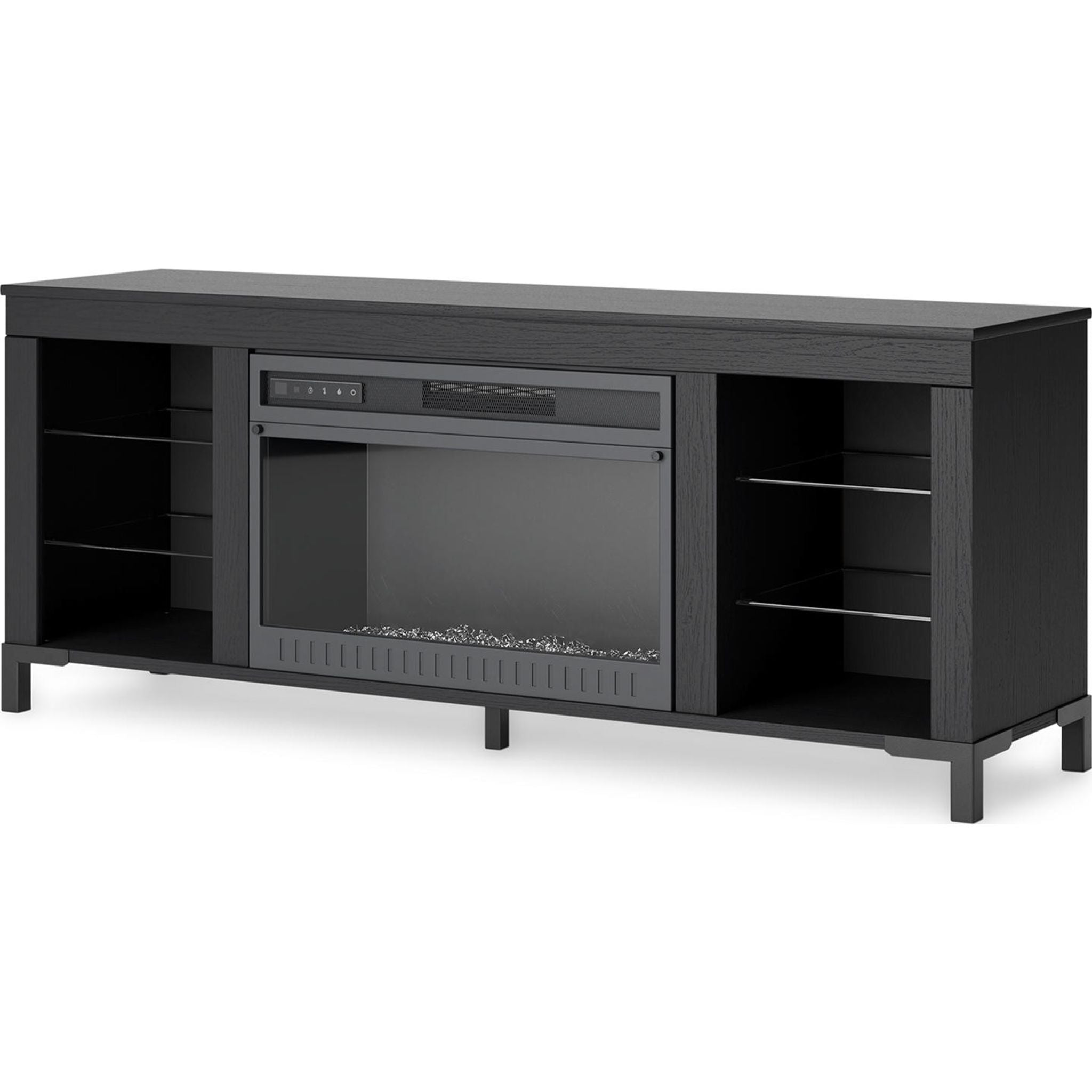 Cayberry TV Stand with Fireplace - Black