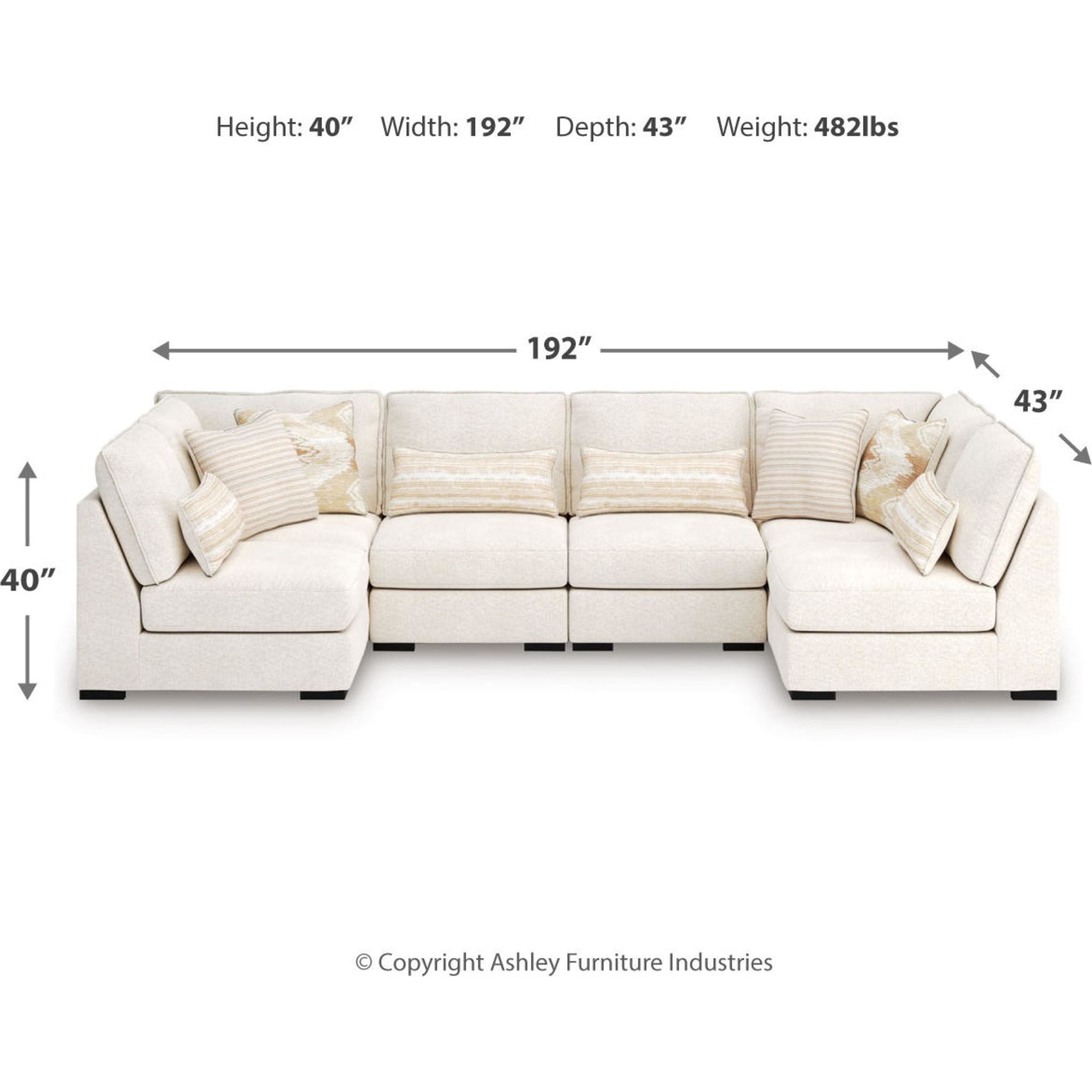 Donelson Creek 6 Piece Sectional - Vanilla
