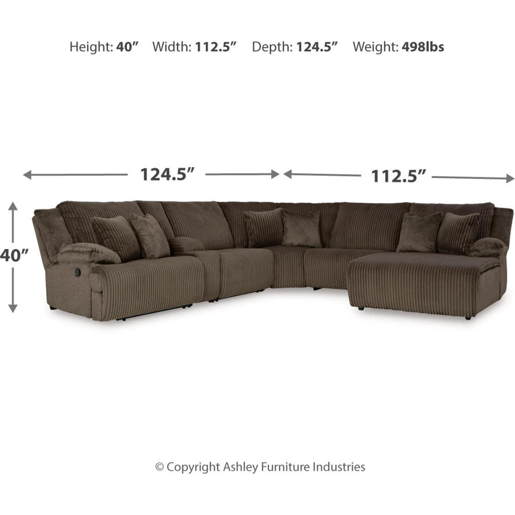 Top Tier 6 Piece Reclining Sectional with Chaise
