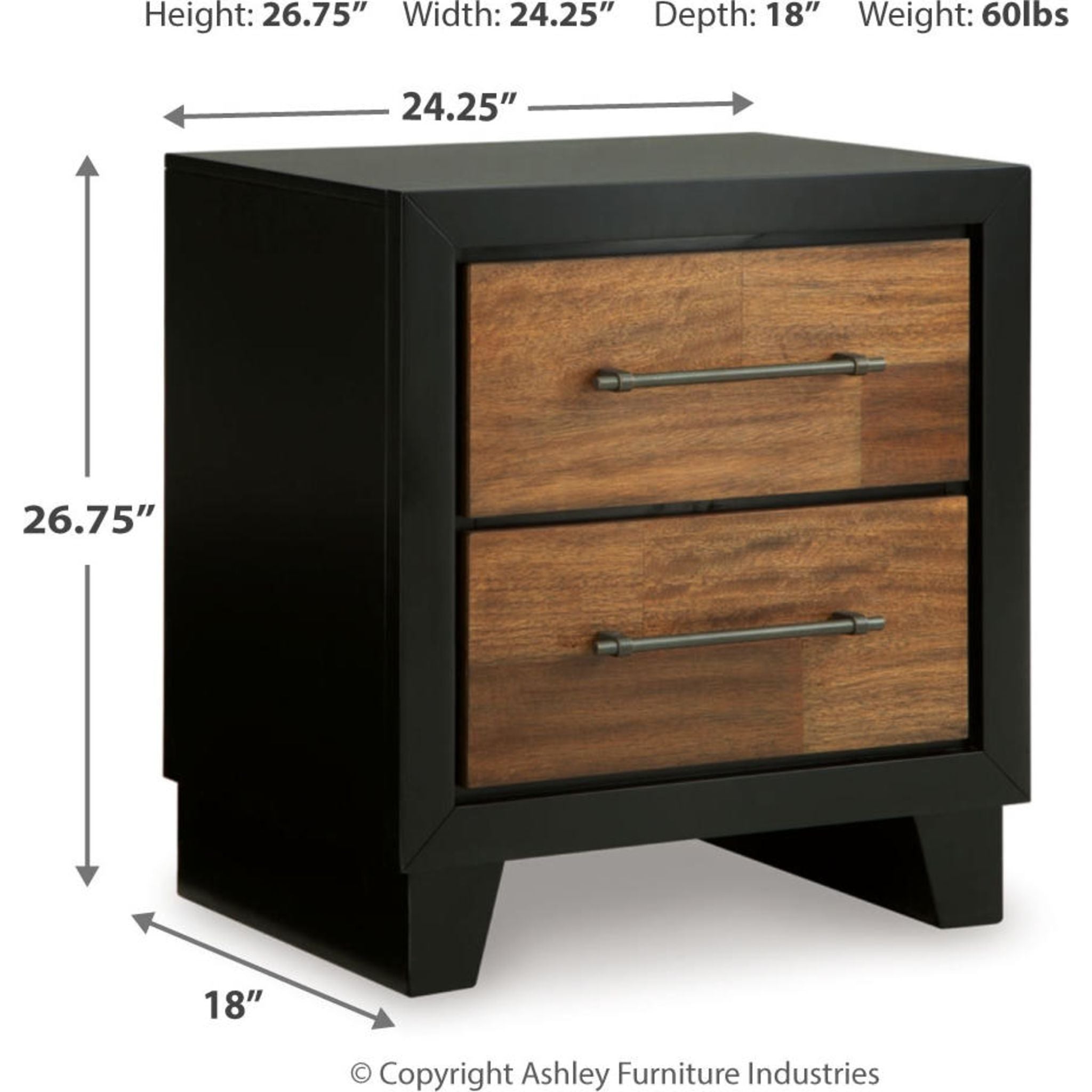 Kraeburn Nightstand - Brown/Black