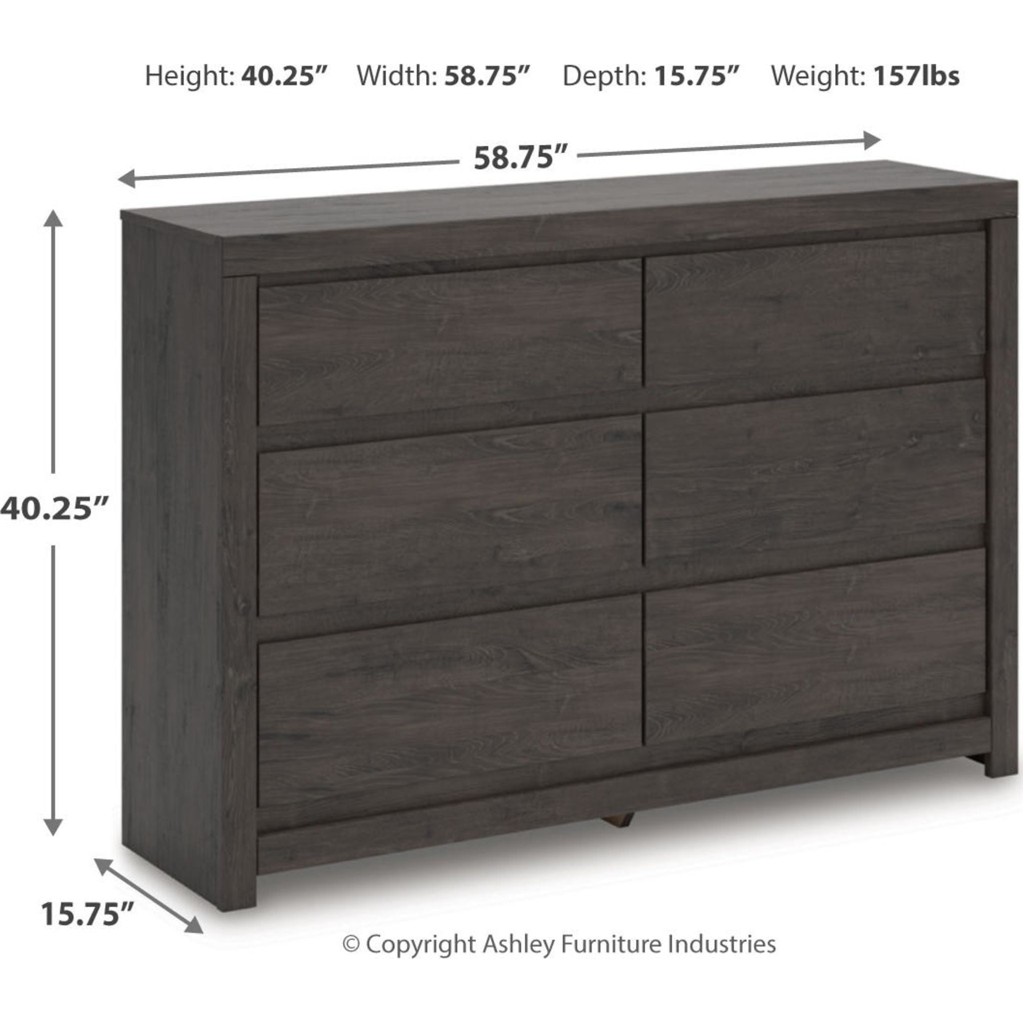 Fraluna Dresser - Charcoal