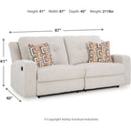 Danum Reclining Sofa - Stone