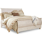 Willowton 6 Piece King Sleigh Bedroom - Whitewash