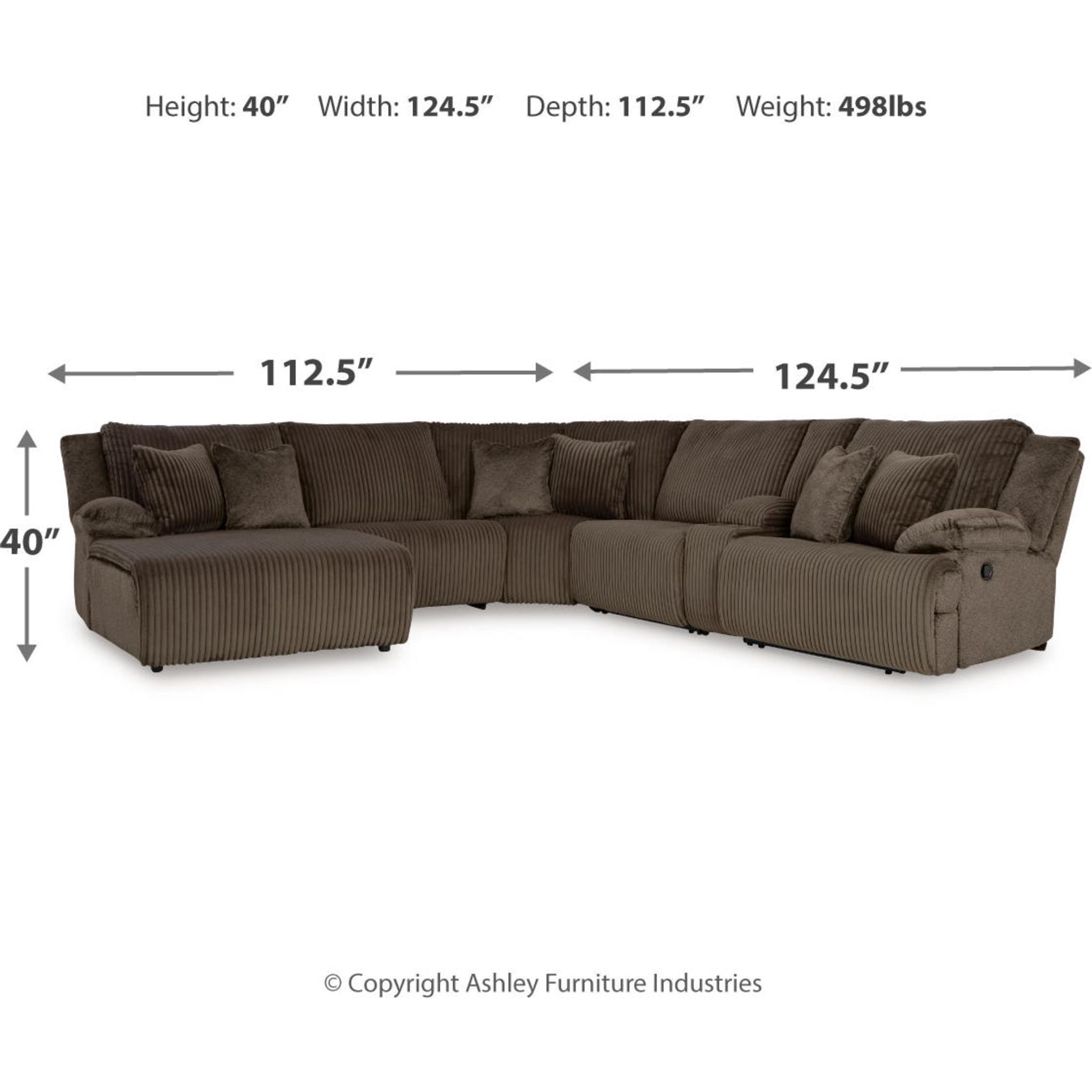Top Tier 6 Piece Reclining Sectional with Chaise
