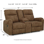 Edenwold Reclining Loveseat with Console - Brindle