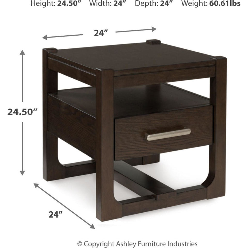 Breckington End Table - Dark Brown