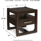 Breckington End Table - Dark Brown