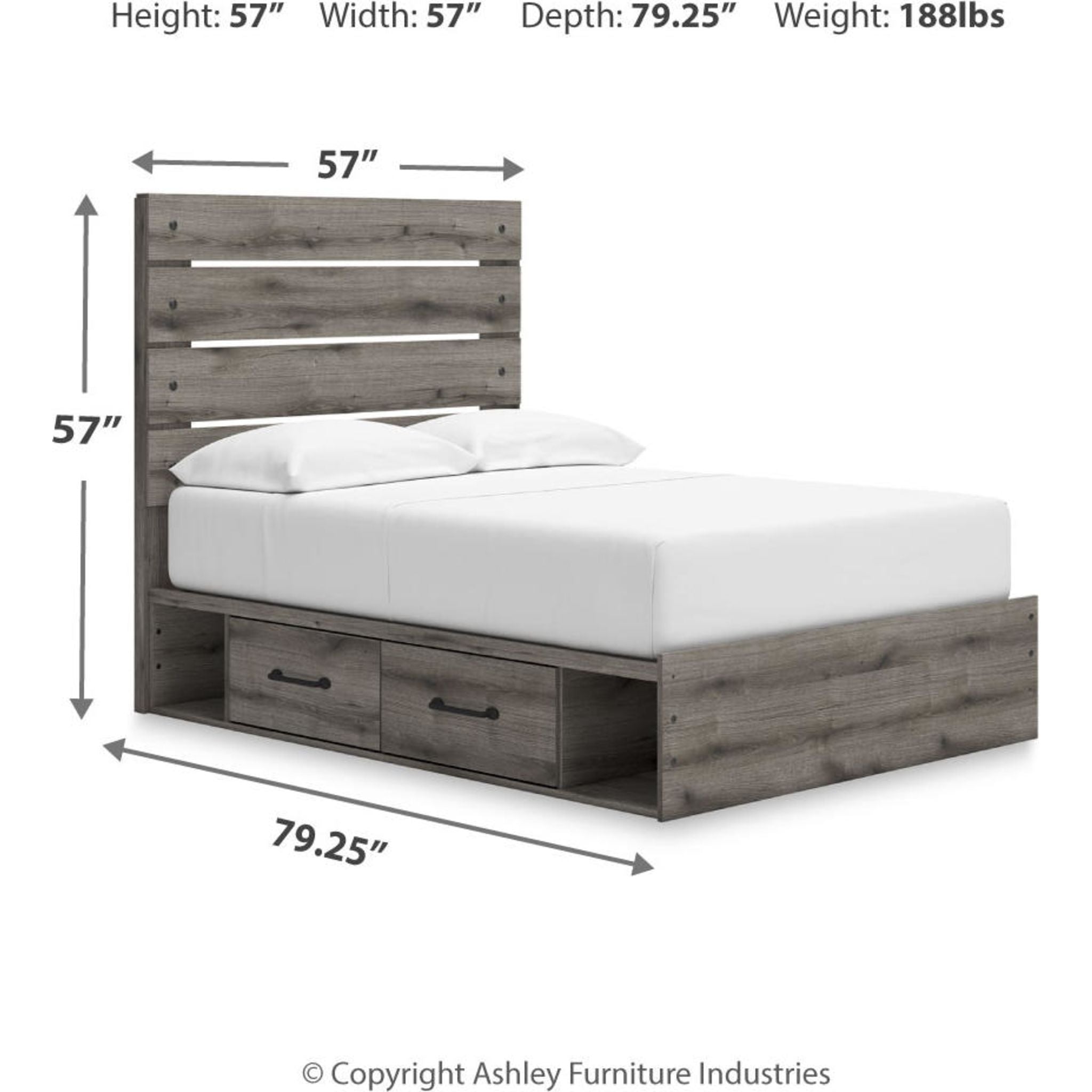 Graystorm Full Storage Bed - Brown Gray