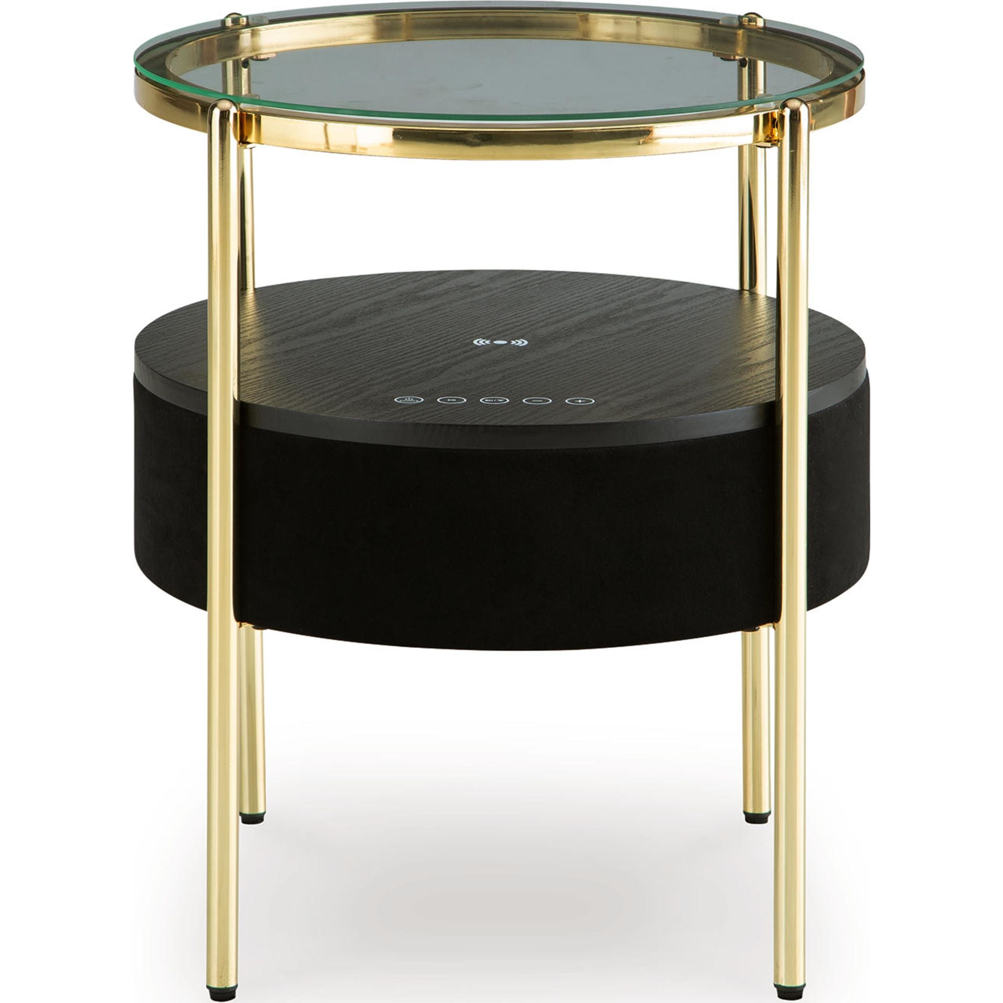 Nedman Accent Table with Speaker - Black/Gold Finish