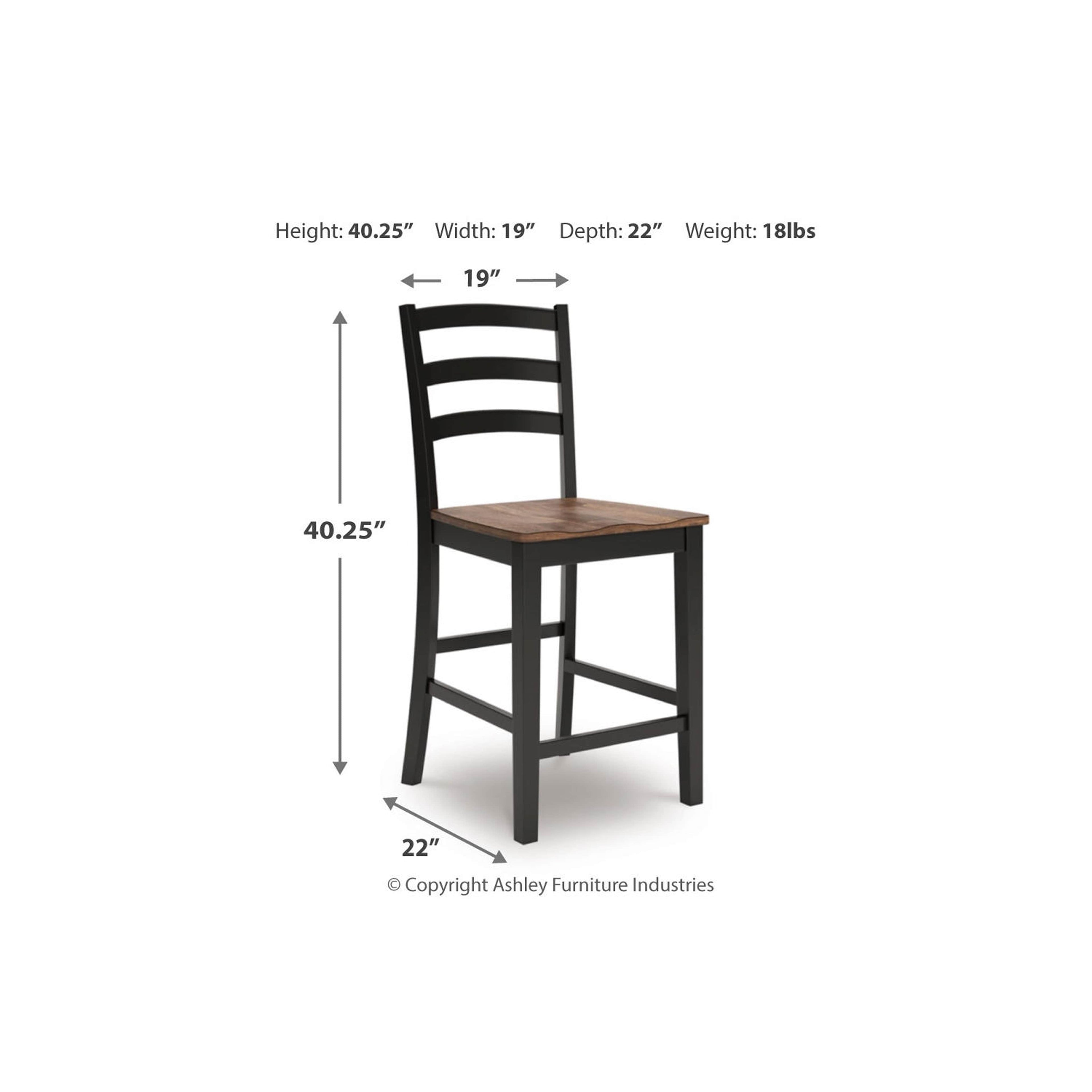 Wildenauer Counter Height Stool - Brown/Black - (D634-124)