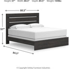 Hollivern King Panel Bed - Dark Gray