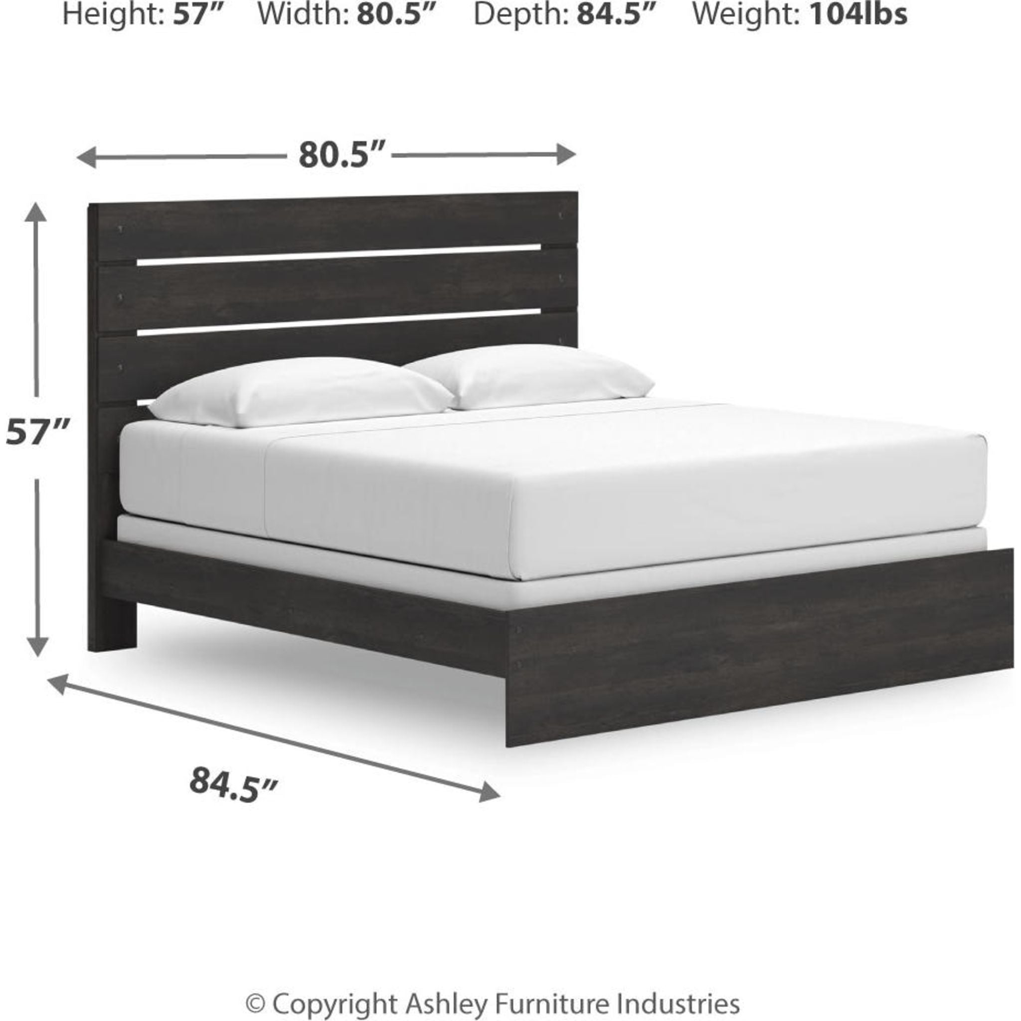 Hollivern King Panel Bed - Dark Gray