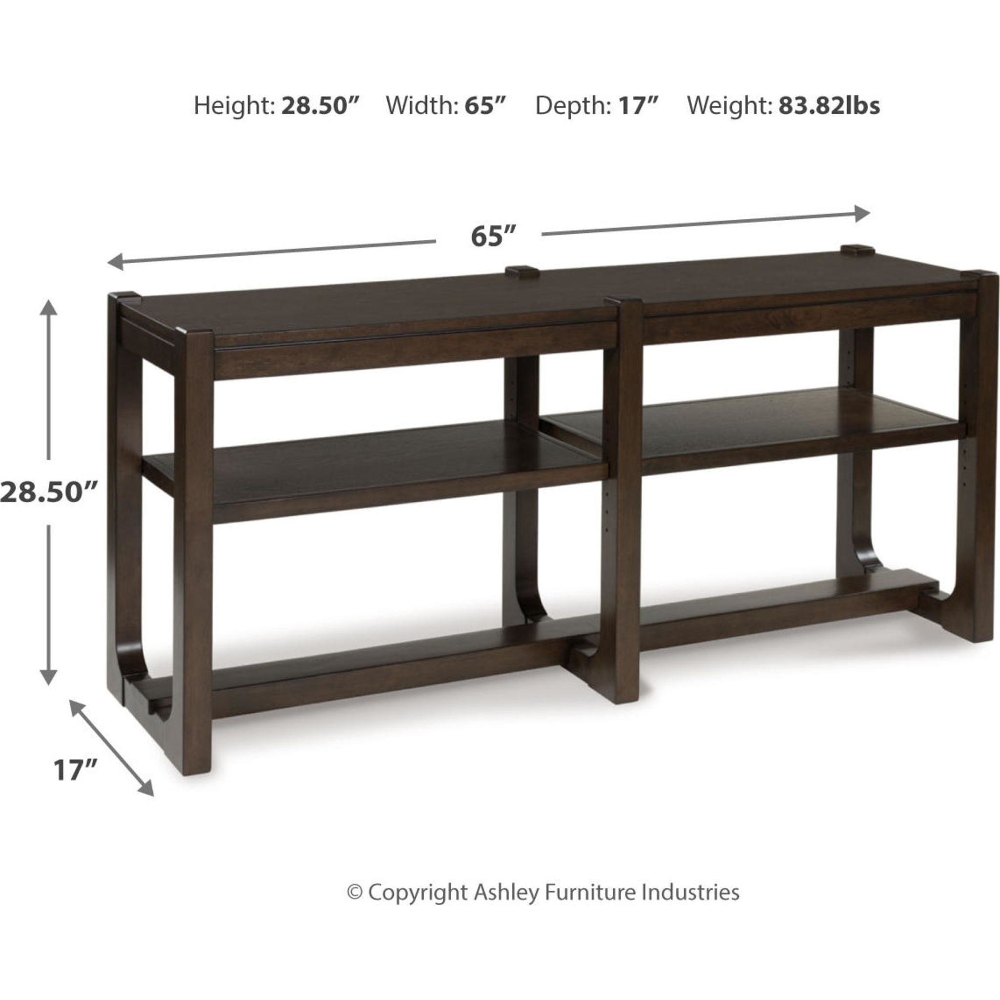 Breckington Sofa Table - Dark Brown
