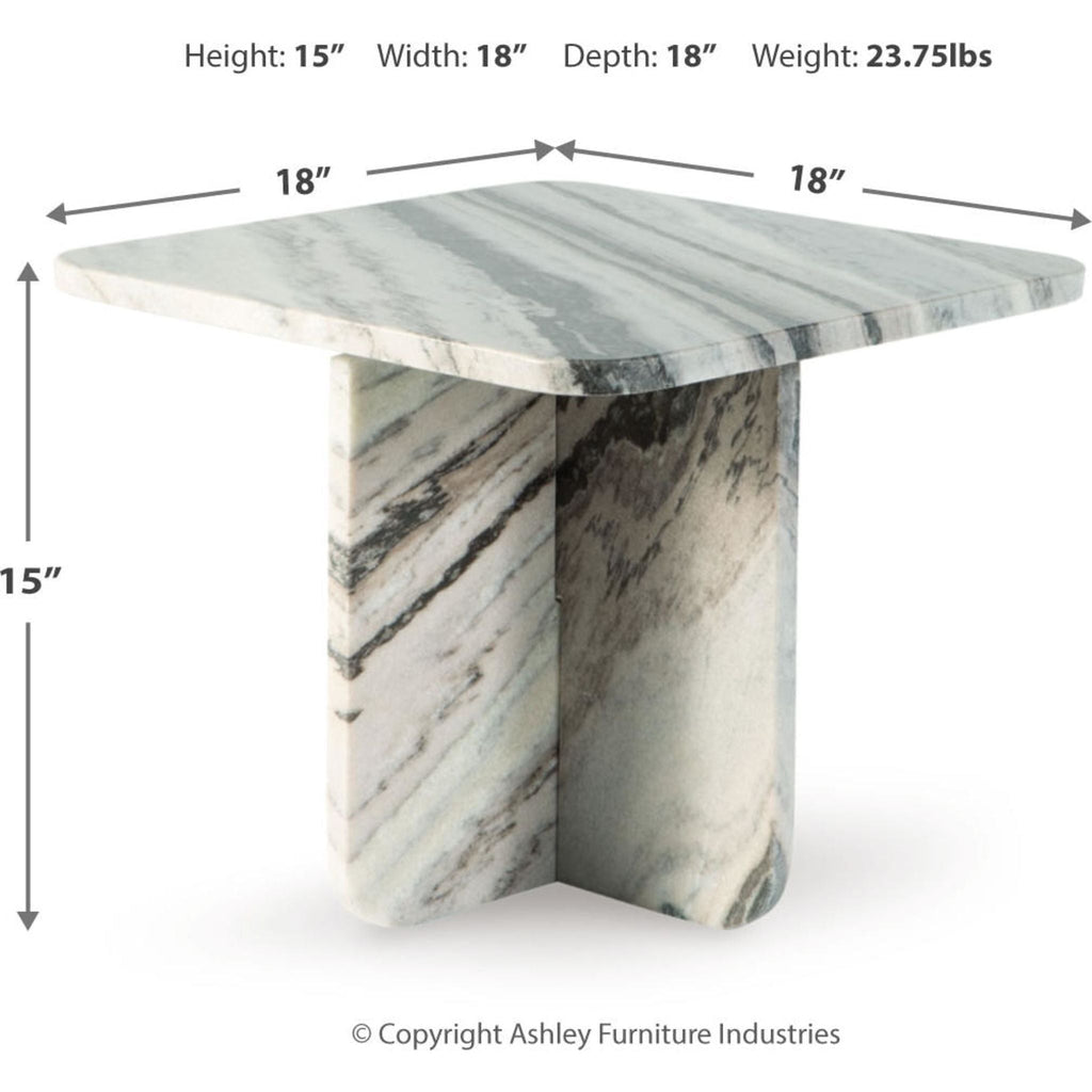 Baretton Accent Table - Black/White/Taupe