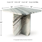 Baretton Accent Table - Black/White/Taupe