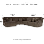 Top Tier 6 Piece Reclining Sectional with Chaise