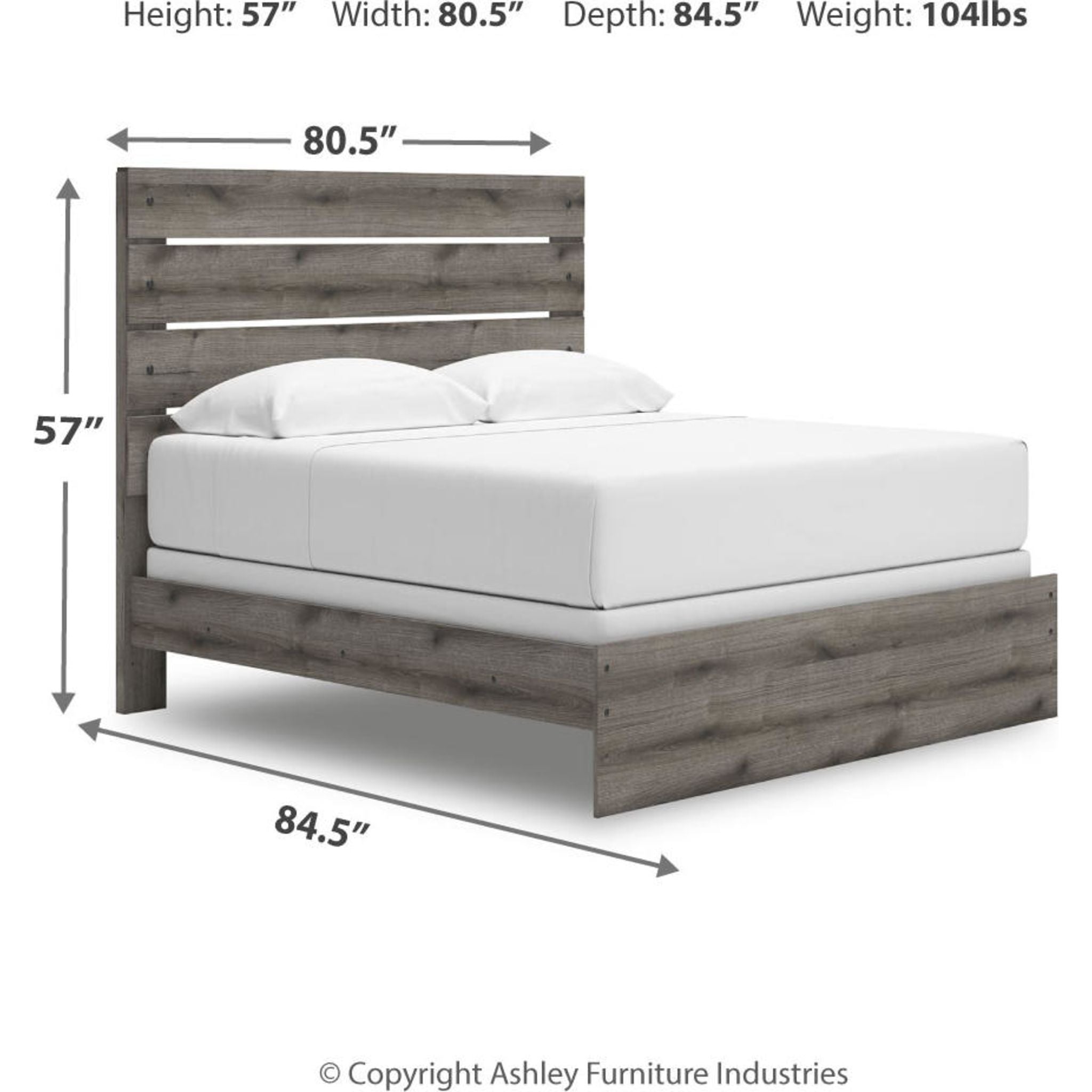 Graystorm King Panel Bed - Brown Gray