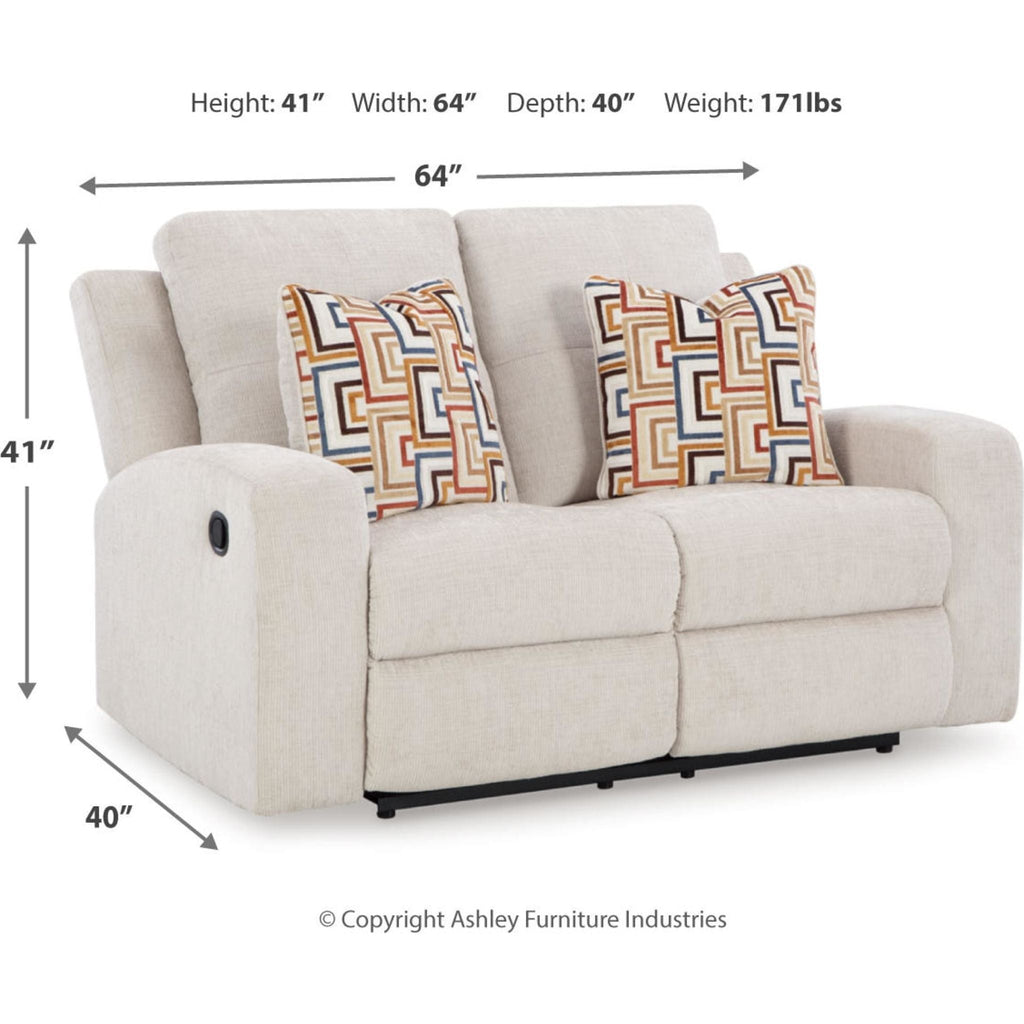 Danum Reclining Loveseat - Stone