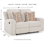 Danum Reclining Loveseat - Stone