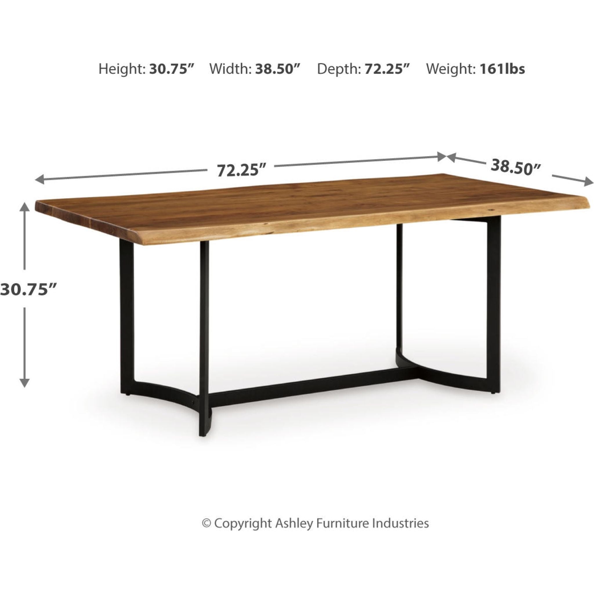 Fortmaine Dining Table - Brown/Black - (D872-25)