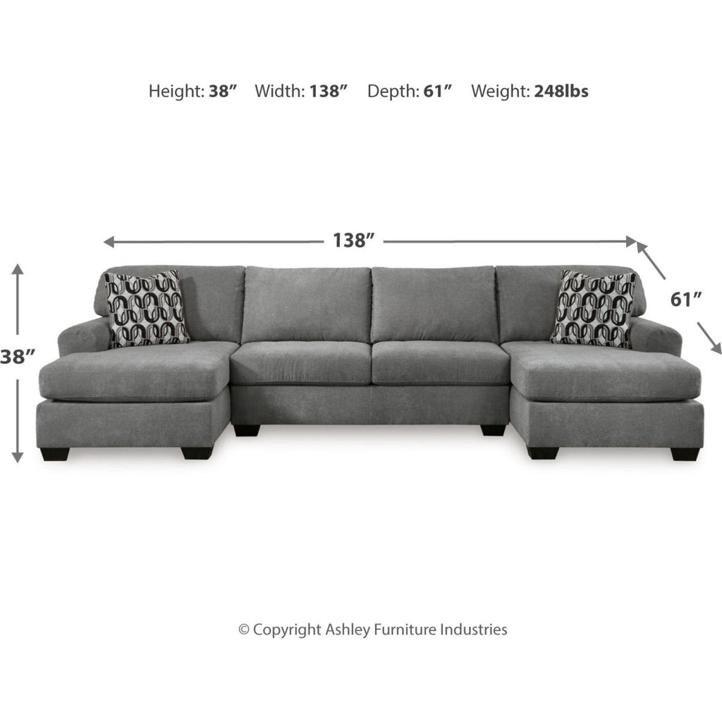 Birkdale Court 3 Piece Sectional - Gray