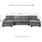 Birkdale Court 3 Piece Sectional - Gray
