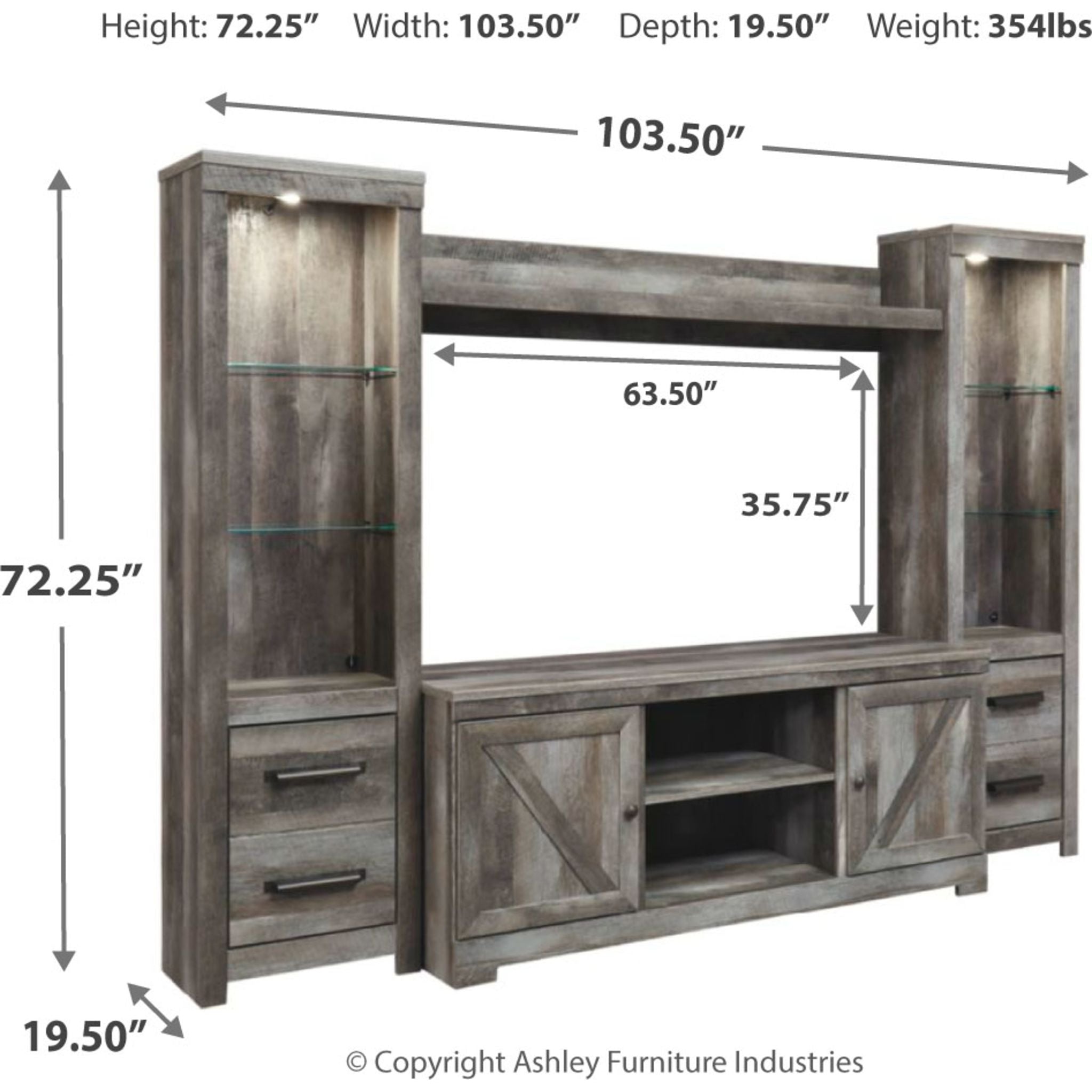 Wynnlow 4 Piece Entertainment Unit - Gray