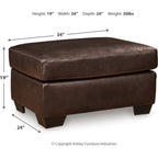 Santorine Ottoman - Dark Brown