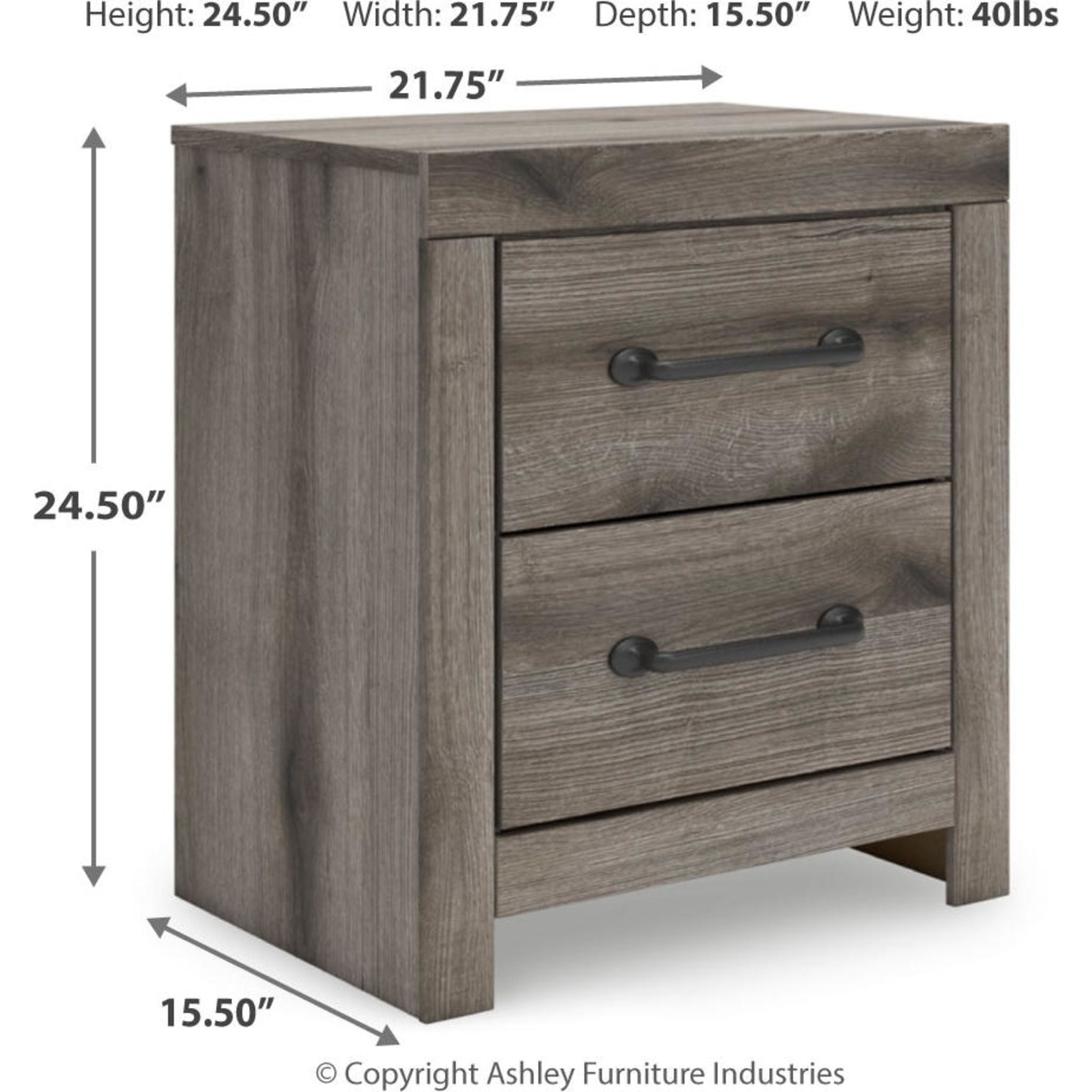 Graystorm Nightstand - Brown Gray