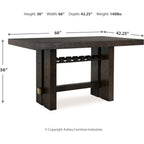 Burkhaus Counter Height Table - Dark Brown - (D984-32)