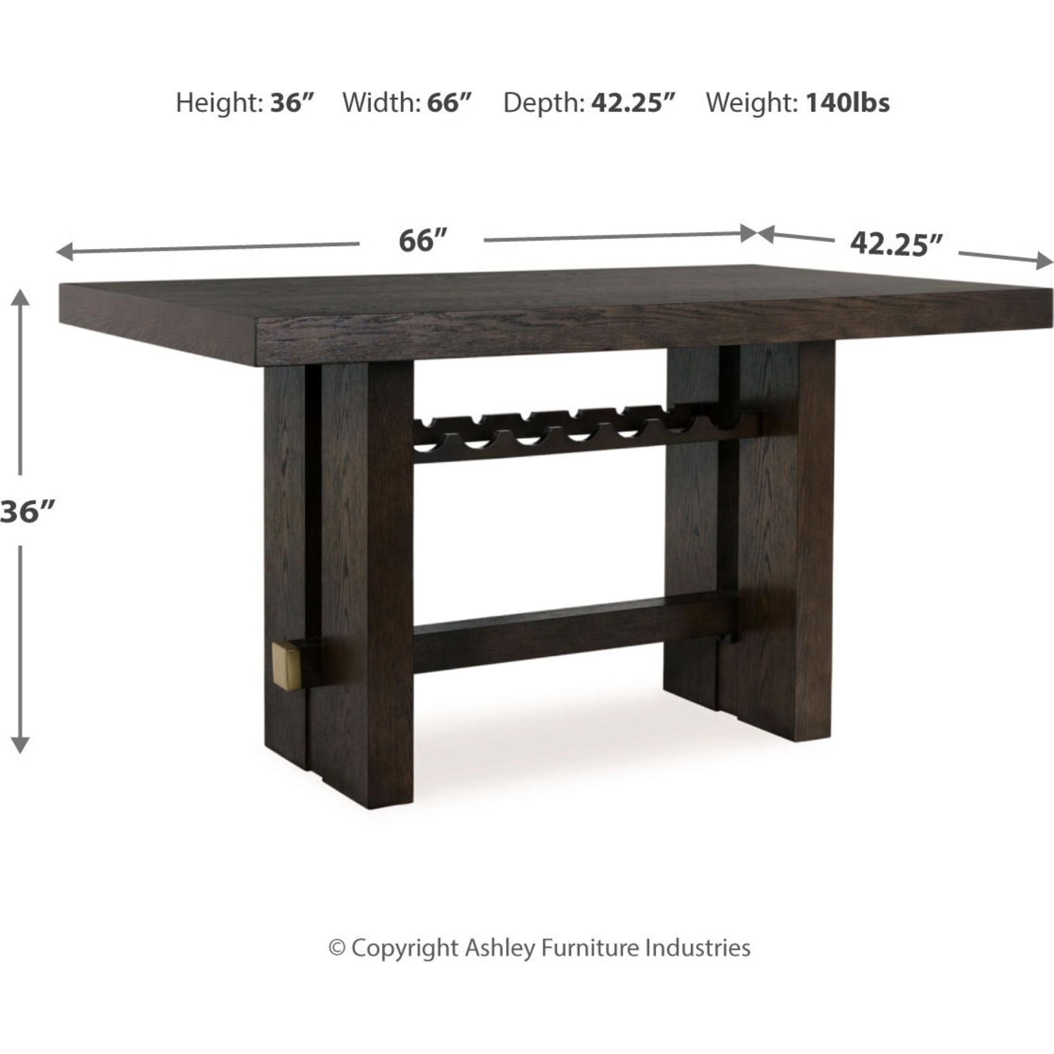 Burkhaus Counter Height Table - Dark Brown - (D984-32)