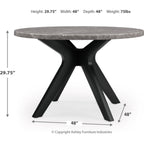 Glinari Dining Table - Taupe/Black - (D476-15)