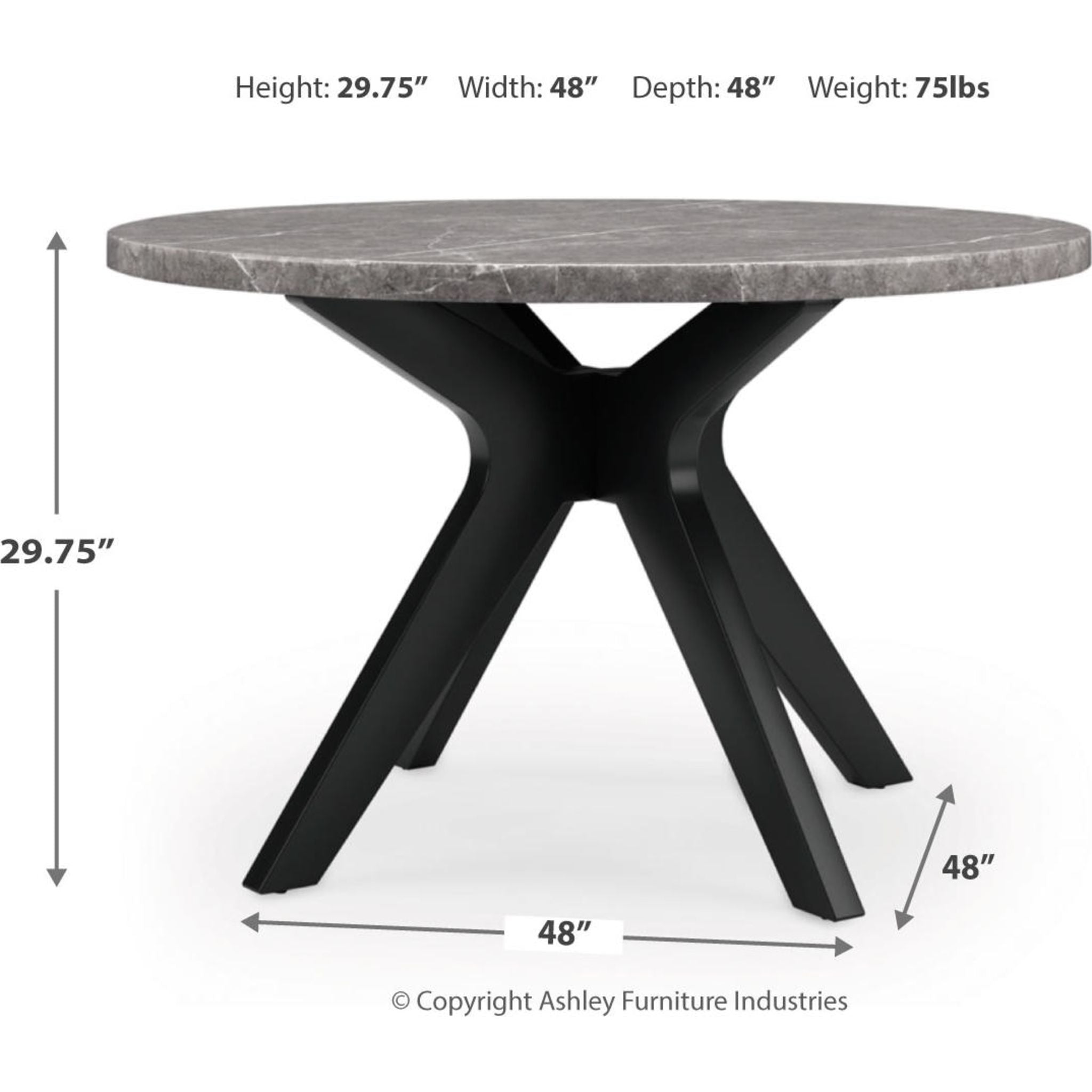 Glinari Dining Table - Taupe/Black - (D476-15)