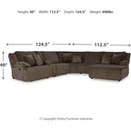 Top Tier 6 Piece Reclining Sectional with Chaise