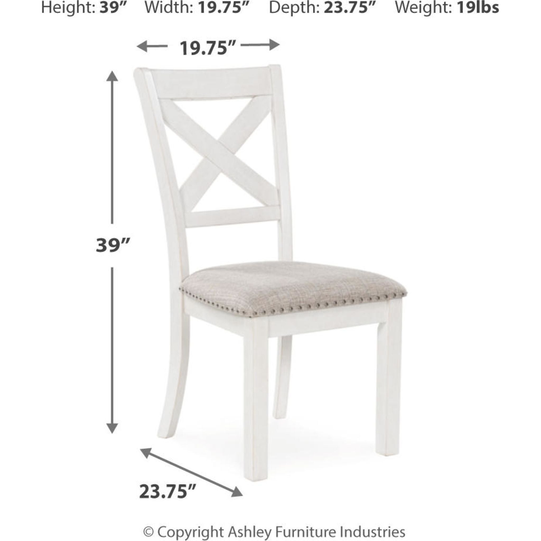 Robbinsdale Dining Chair - Antique White - (D642-01)