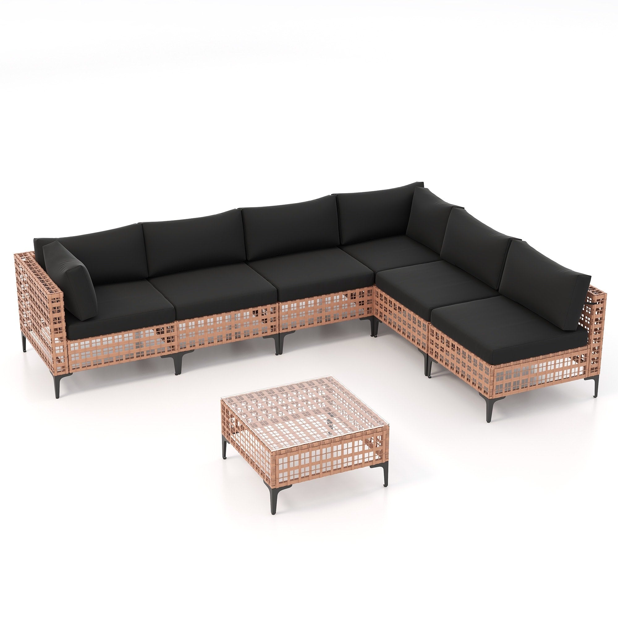 6 - Person Outdoor Sectional Seating Group with Cushions