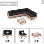 6 - Person Outdoor Sectional Seating Group with Cushions