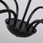 6 Light 64 Inches Minimalist Chandelier in Matte Black / Gold /Chrome - N/A